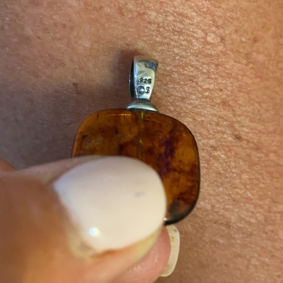 Silpada Amber Black Onyx Sterling Silver Pendant - Picture 3 of 3